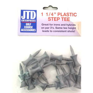 JTD Enterprises Plastic Step Tees (1 1/4", Silver, 10 PACK, 150 TEES) NEW JTD Enterprises Plastic Step Tees (1 1/4", Silver, 10 PACK, 150 TEES) NEW