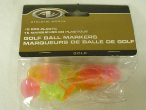 Athletic Works 15 pcs Plastic Golf Ball Markers (Multi Colors) NEW Athletic Works 15 pcs Plastic Golf Ball Markers (Multi Colors) NEW