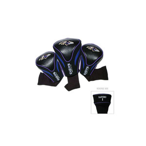 Team Golf Contour Golf Club Headcovers 3pk (Baltimore Ravens) NFL NEW Team Golf Contour Golf Club Headcovers 3pk (Baltimore Ravens) NFL NEW