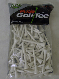 Pride Golf Tees (3.25", White, 75pk) 100% Solid Hardwood, NEW Pride Golf Tees (3.25", White, 75pk) 100% Solid Hardwood, NEW