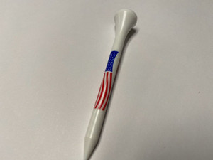 Zero Friction American Flag Plastic Tees (White/USA Flag, 2 3/4", 20pk) NEW Zero Friction American Flag Plastic Tees (White/USA Flag, 2 3/4", 20pk) NEW
