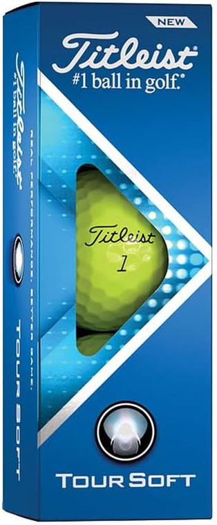 Titleist Tour Soft Golf Balls (Yellow, 3pk) 1 Sleeve 2022 NEW