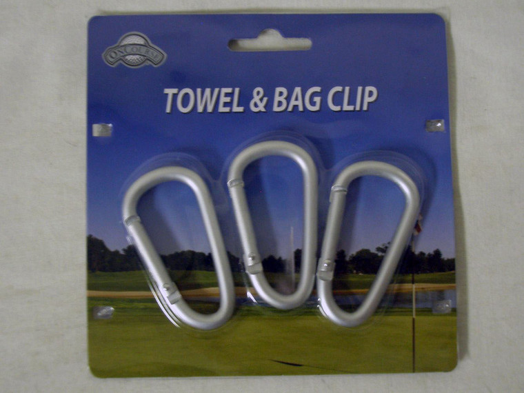 On Course Towel & Bag Clip (3 Hook Pack) Golf Accessory NEW