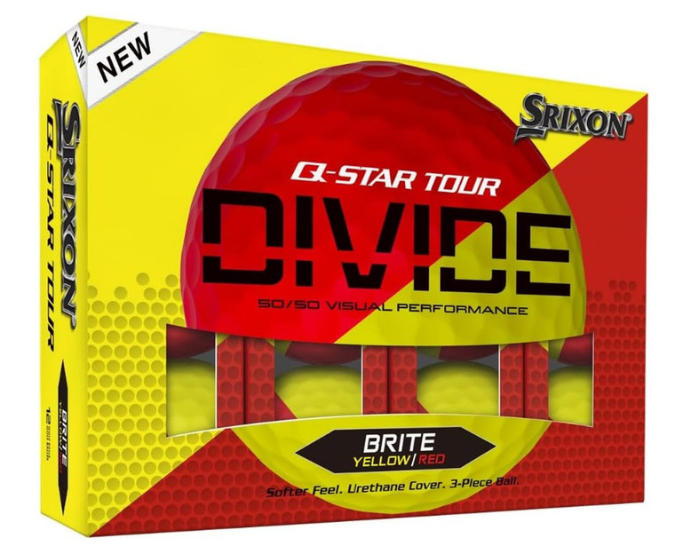 Srixon Q-Star Tour Divide Golf Balls (Brite Yellow/Red 12pk)1dz 2024  NEW