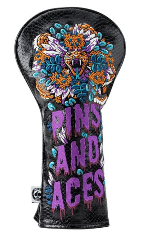 Pins & Aces Venom Driver Headcover (Black/Purple) Golf 2025 NEW Pins & Aces Venom Driver Headcover (Black/Purple) Golf 2025 NEW