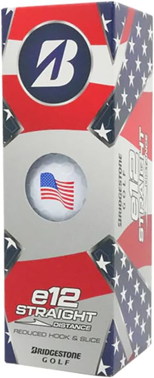 Bridgestone e12 Straight Golf Balls (3pk, White/Patriot) 1 Sleeve 2025 NEW Bridgestone e12 Straight Golf Balls (3pk, White/Patriot) 1 Sleeve 2025 NEW