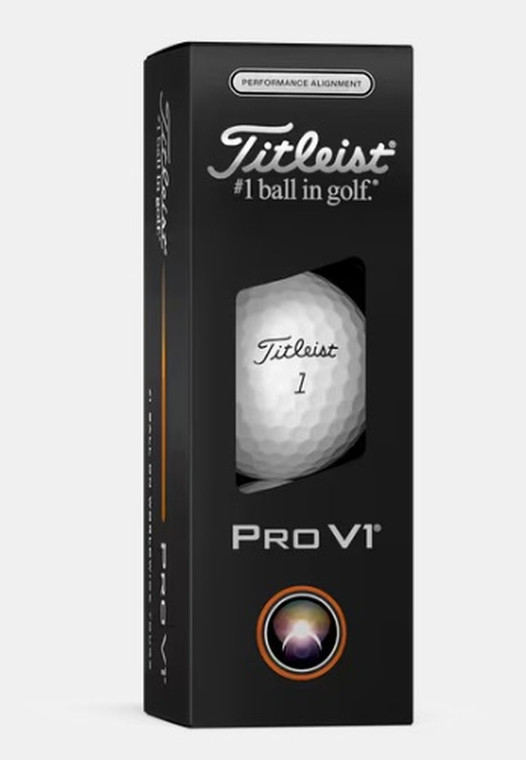 Titleist Pro V1 Performance Alignment Golf Balls (White/Black, 3pk) 2025 NEW