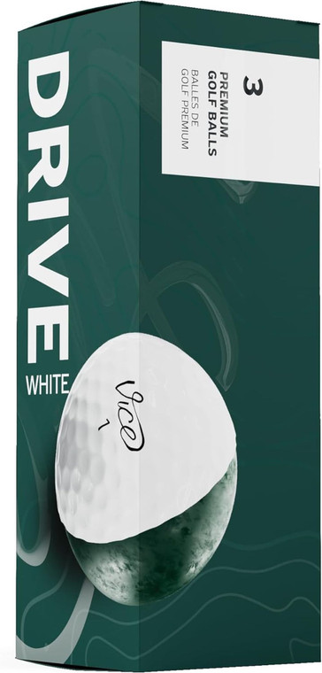 Vice Golf Drive Golf Balls (White, 3pk) 1 Sleeve 2025 NEW Vice Golf Drive Golf Balls (White, 3pk) 1 Sleeve 2025 NEW