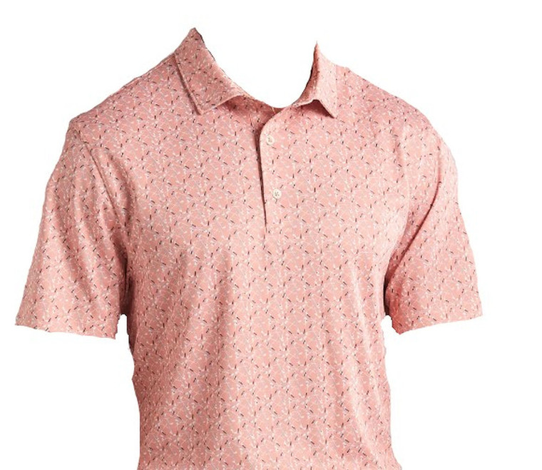 Bermuda Sands Short Sleeve Polo Shirt (Timothy, Coral Reef, Large) Golf NEW