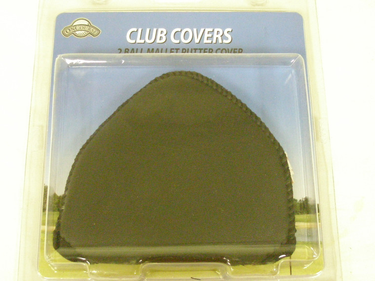 On Course 2 Ball Mallet Putter Cover (Center-Shafted, BLACK)Neoprene NEW