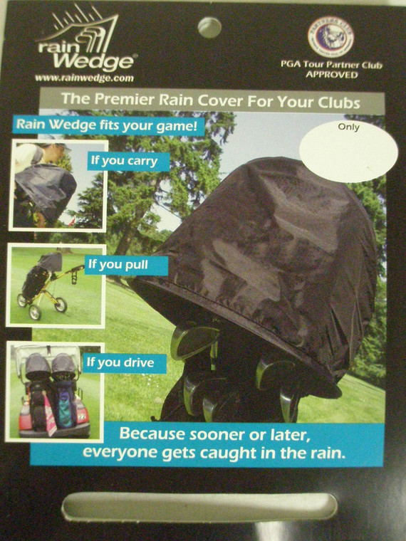 Rain Wedge Rain Cover (Black, 42" L X 2.5" W) Golf Bag Cover NEW