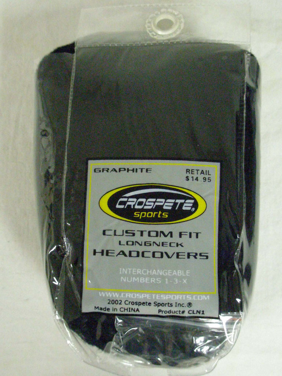 Crospete Custom Fit Longneck Fairway Driver Headcover Black NEW