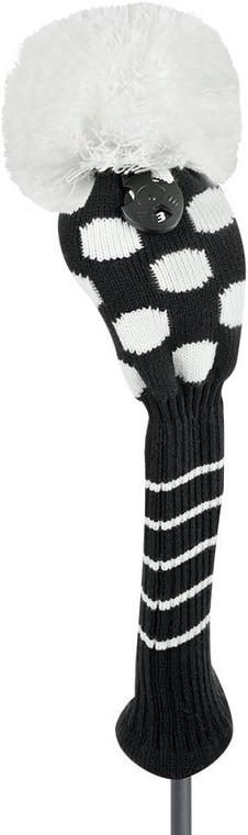 Just 4 Golf Dot Fairway Headcover (Black/White) J4G NEW