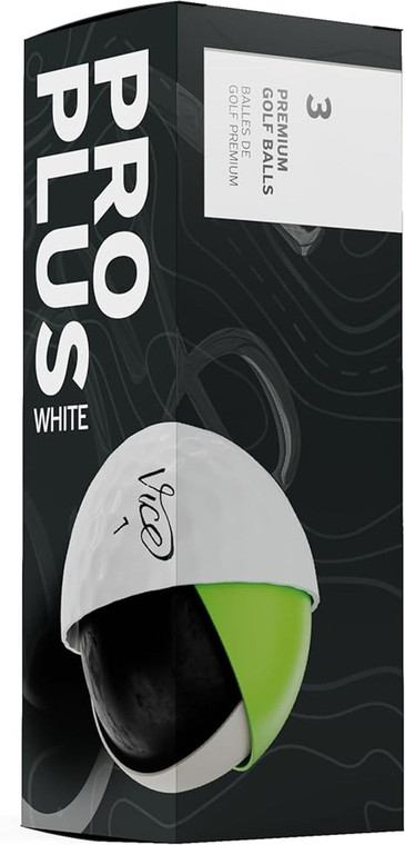 Vice Golf Pro Plus Golf Balls (White, 3pk) 1 Sleeve 2025 NEW