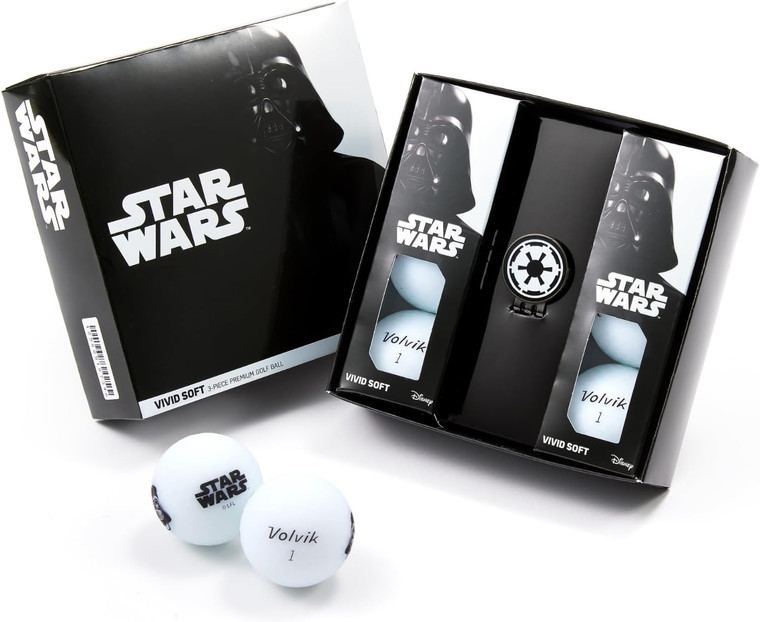 Volvik Vivid Soft Golf Balls (Darth Vader, 6pk) Gift Set NEW