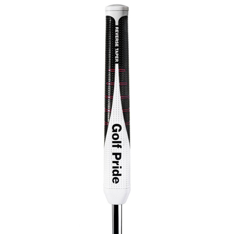 Golf Pride Reverse Taper Round Putter Grip (White/Black, Medium) 2024 NEW