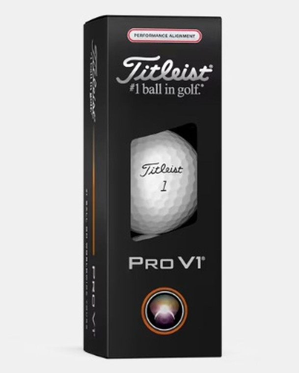 Titleist Pro V1 Performance Alignment Golf Balls (White/Red, 3pk) 2025 NEW