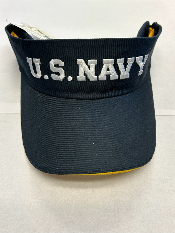 Oarsman Navy Golf Visor (Navy/Yellow) Elastic Golf Hat NEW