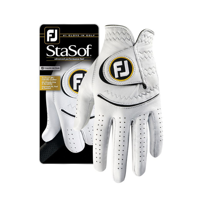 Footjoy StaSof Glove (Men's, RIGHT, White/Black) 2018 NEW