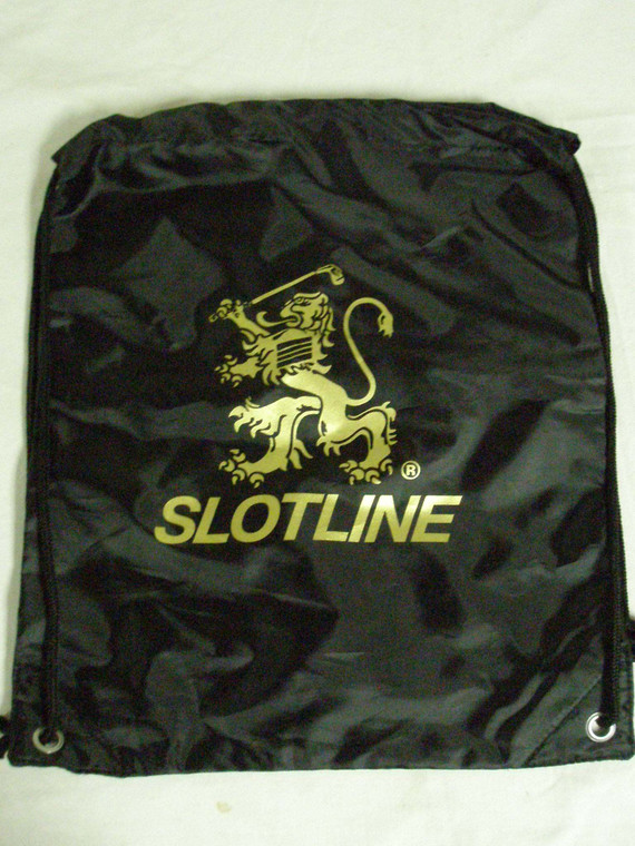 Slotline Putters Draw String Back Pack - Shoe Bag (Black/Gold) Lion Golf NEW