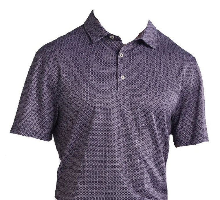 Bermuda Sands Short Sleeve Polo Shirt (Clyde, Indigo, Large) Golf NEW