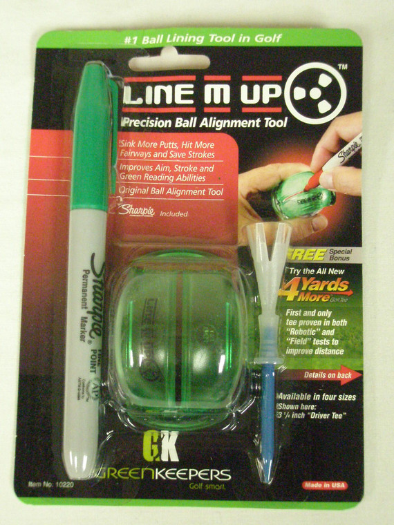 GreenKeepers Line M Up Alignment Tool (Green) Sharpie & Free Tee NEW