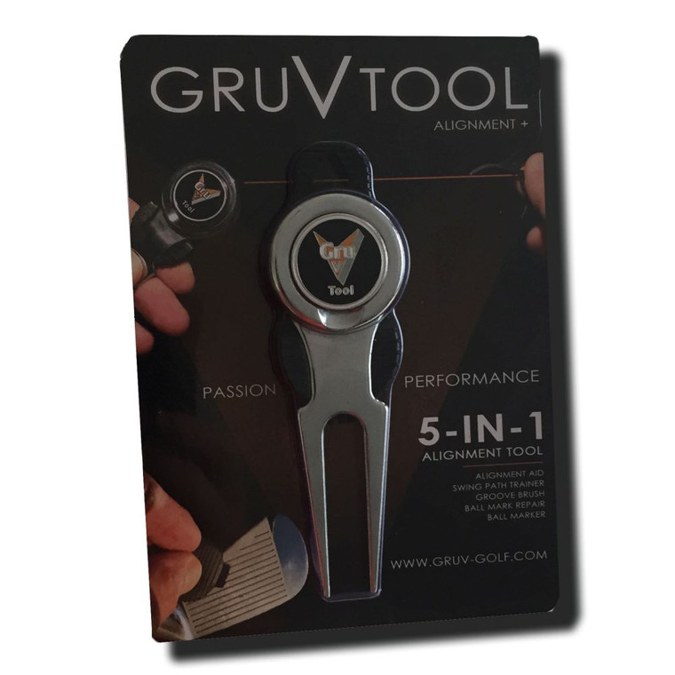 GruvTool 5-in-1 Divot Tool/Alignment Aid Detachable Golf Training Accessory NEW