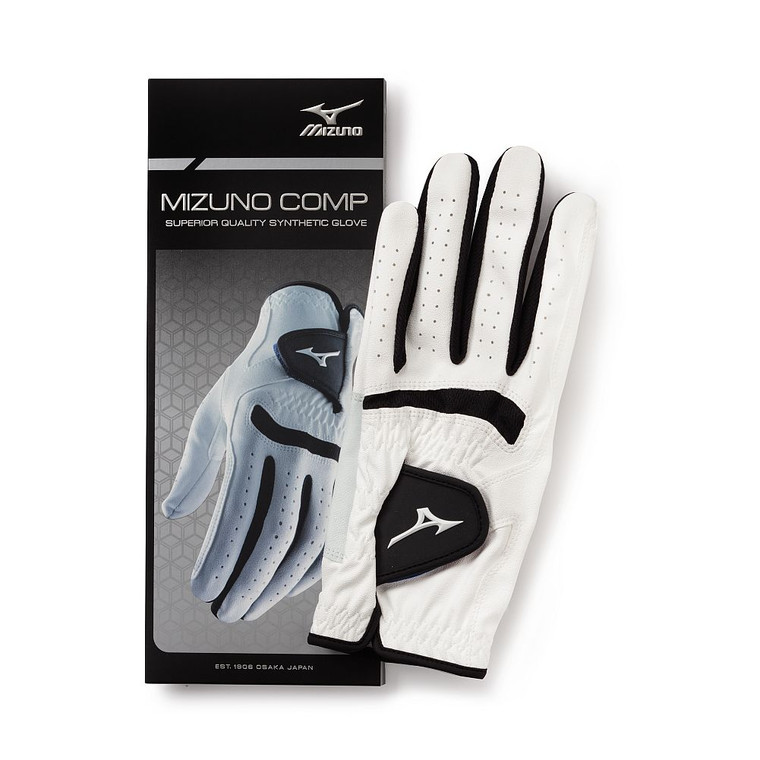 Mizuno Comp Golf Glove (White/Black, LEFT) 2016 NEW