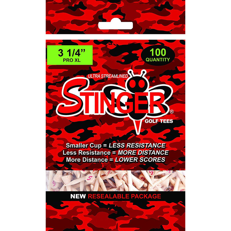 Stinger Golf Tee 3 1/4" Pro XL (100 Pk) Ultra Streamlined Golf NEW