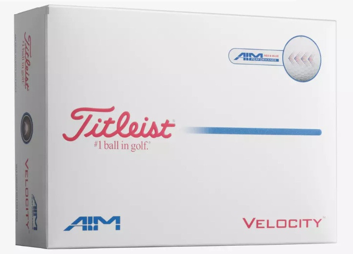 Titleist Velocity AIM Golf Balls (White/Red/Blue, 12pk) 1 Dozen 2026 NEW