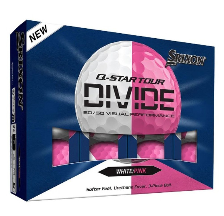 Srixon Q-Star Tour Divide Golf Balls (White/Pink,36pk) 3dz NEW Buy 2 get 1 FREE