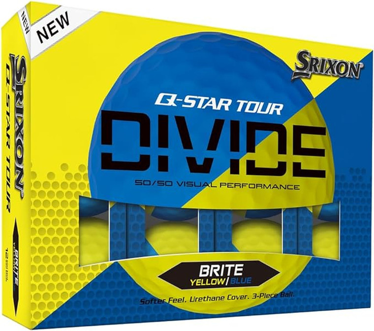 Srixon Q-Star Tour Divide Golf Balls (Yellow/Blue, 36pk) NEW Buy 2 get 1 free!!