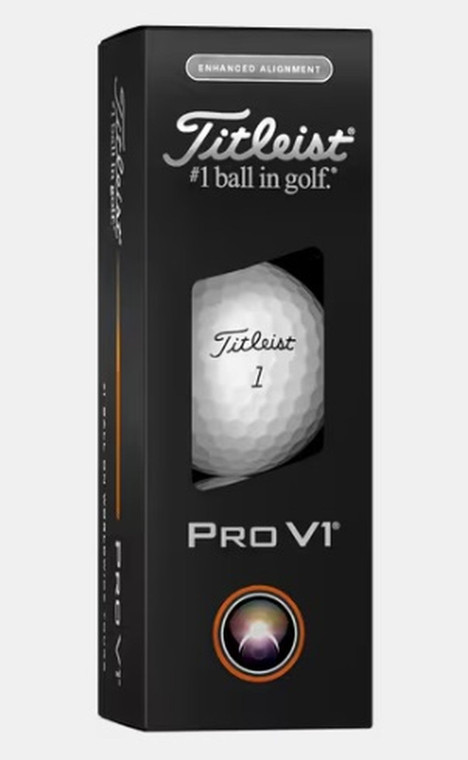 Titleist Pro V1 Golf Balls (White, 3pk, Enhanced Alignment) 1 Sleeve 2025 NEW