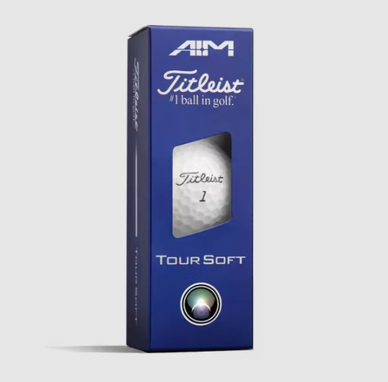 Titleist Tour Soft AIM Golf Balls (White/Blue, 3pk) 1 Sleeve 2026 NEW