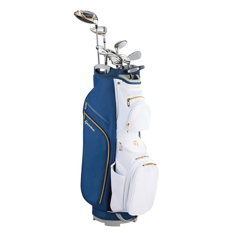 Taylor Made Kalea Gold Complete Set (Blue/White, Ladies, 10pc, Cart Bag, LEFT) Women's 2024 NEW