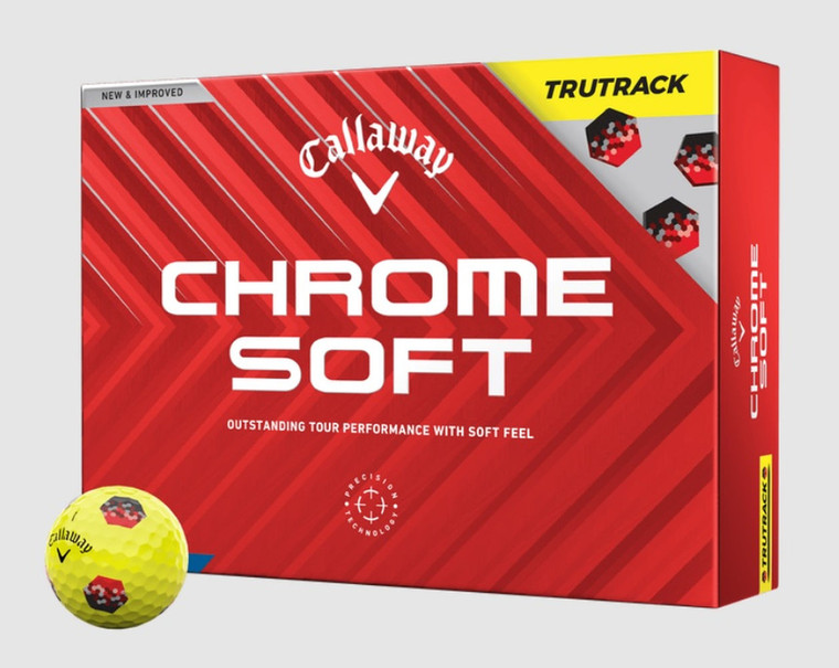 Callaway Chrome Soft Tru Track Golf Balls (Yellow/Black/Red, 24pk) 2dz 2024 NEW