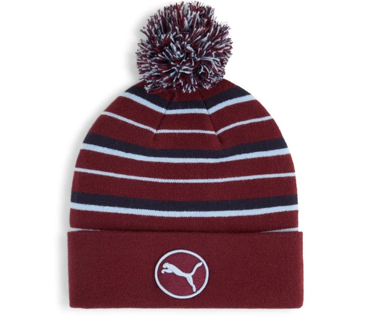 Puma Pom Beanie (Ruby Shimmer/Haute Tropic, One Size) Golf Hat 2025 NEW