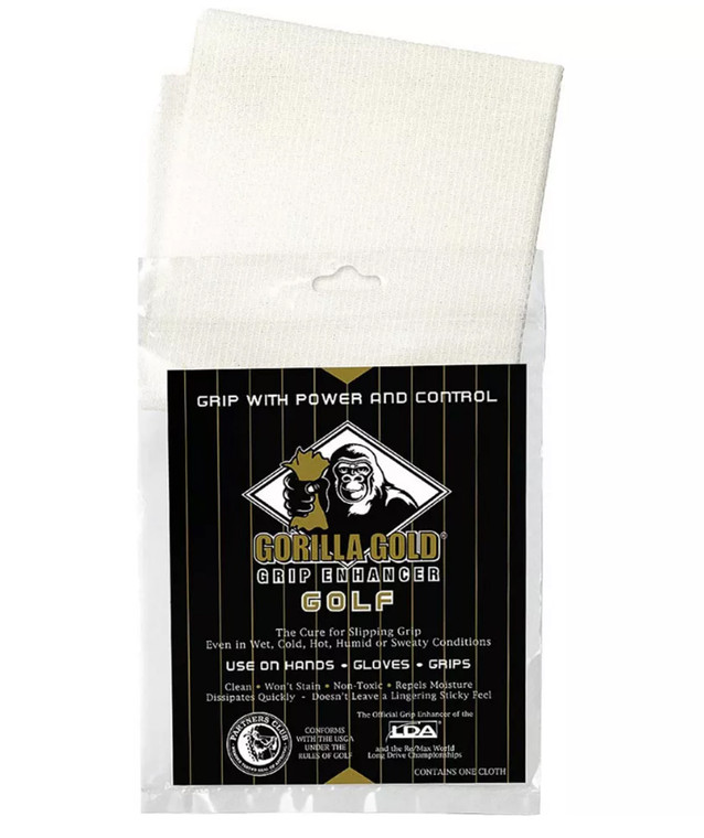 Gorilla Gold Grip Enhancer Cloth Tacky Grip Golf NEW