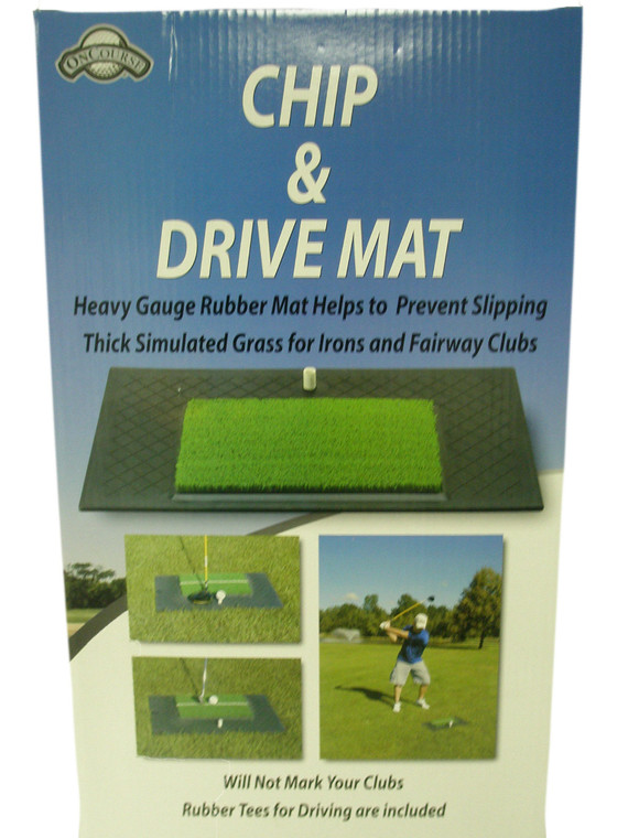 On Course Chip & Drive Mat (w Rubber Tees) Golf NEW