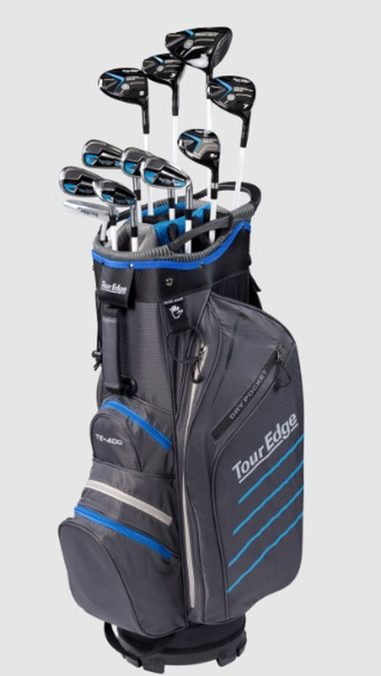 Tour Edge TE-400 Lady Edge Complete Set (12pc, Black/Blue, Cart Bag) 2025 NEW