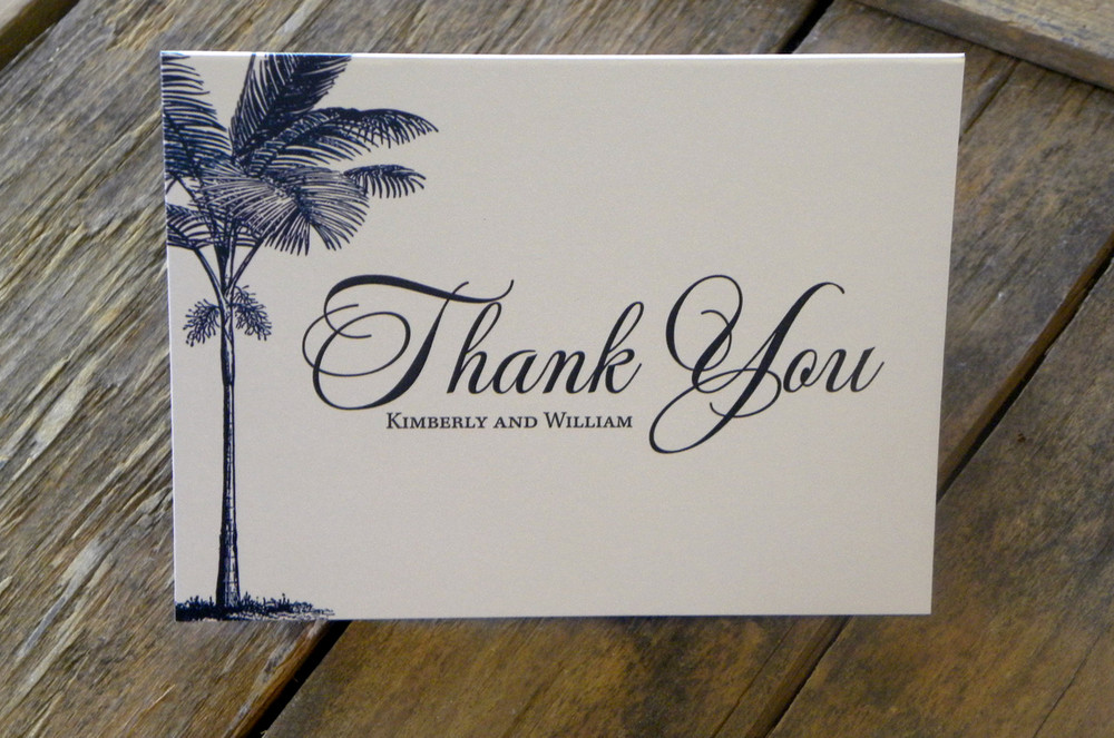 Side Palm Tree Thank You Folded Card - Citlali Creativo LLC