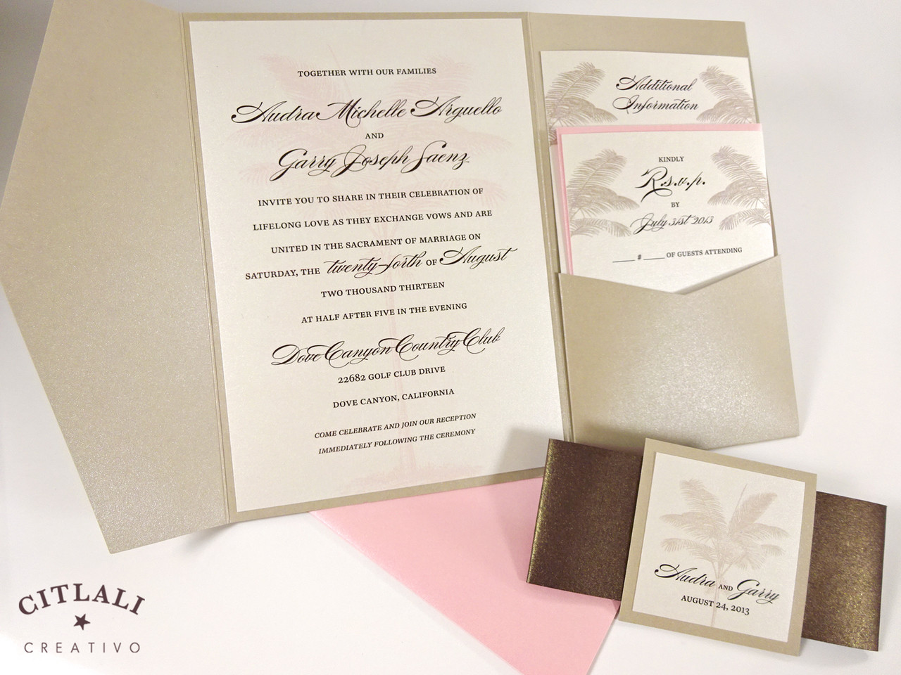 folded wedding invitations