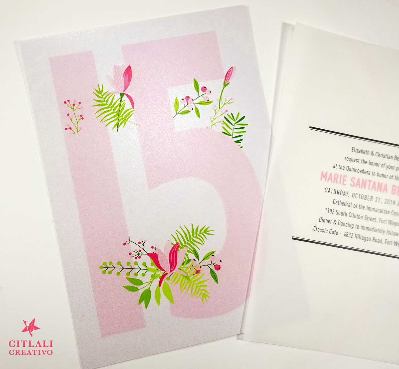 Quinceanera Velum Invitations with Photo