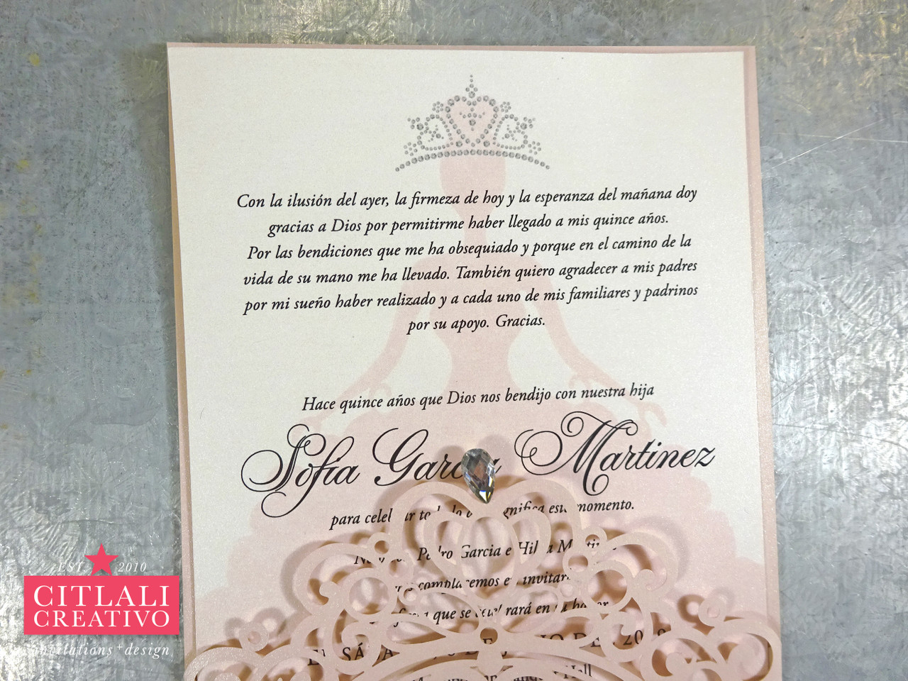 Fairytale Prince Rhinestone Tiara Sweet 16 / Quinceañera Invitations -  Citlali Creativo LLC