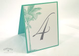 Side Palm Tree Beach Tent Table Number in Aqua & Gray Side Palm Tree Beach Tent Table Number in Aqua & Gray