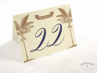 Double Side Palm Tree Banner Beach Tent Table Numbers