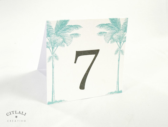 Double Side Palm Tree Beach Tent Table Numbers