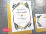 Botanical Greenery + Gold Geometric Border Wedding Invitations