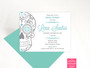 Sugar Skull Bridal Shower Party Invitation in aqua