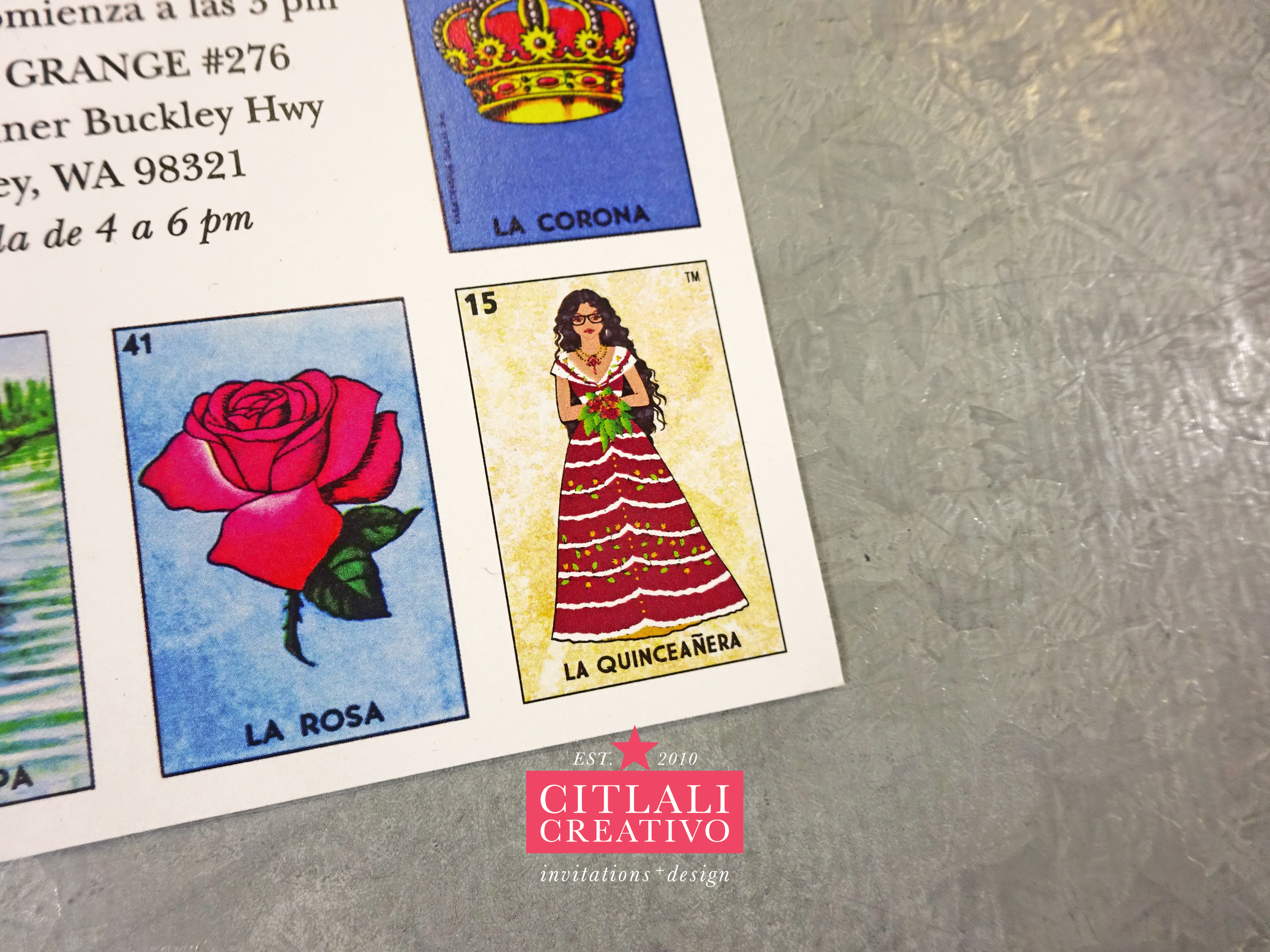 Mexican Loteria Inspired "La Quinceañera" Invitations - Citlali Creativo LLC